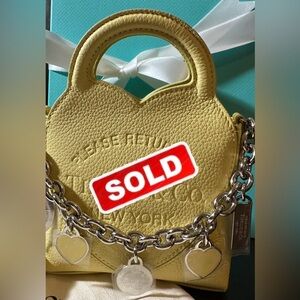 Tiffany & Co. Return to Tiffany Micro Bag Yellow with Charm Chain NWT RARE